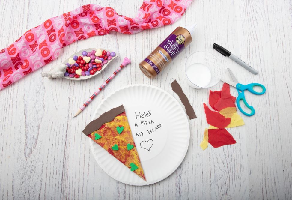 Decoupage Pizza Valentine Craft