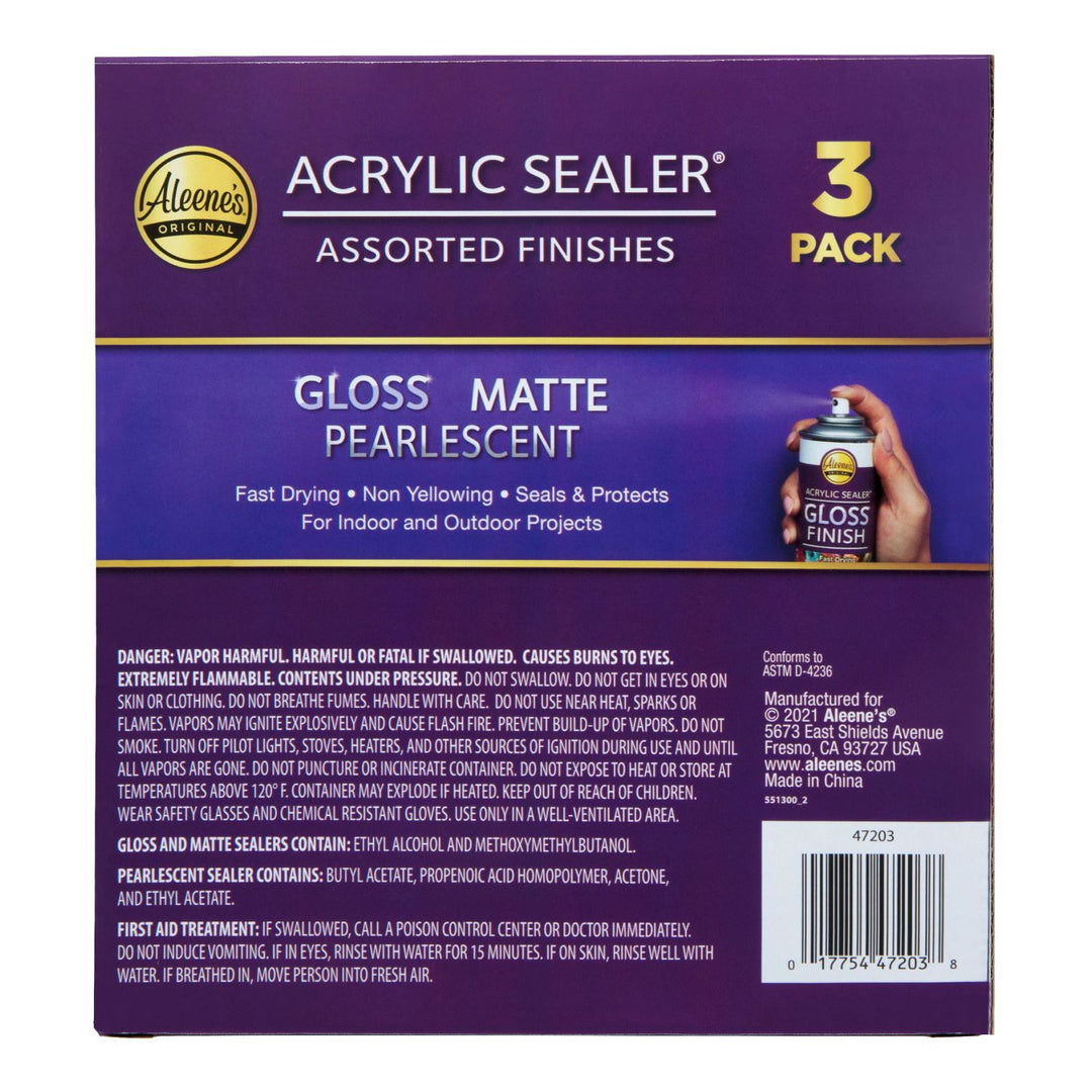 Picture of 47203 Aleene's Spray Acrylic Sealer Assorted Finishes 4 oz. 3 Pack